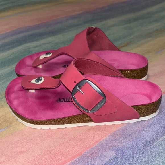Birkenstock Gizeh Big Buckle Fuchsia Tulip Nubuck women’s size 9 - Picture 5 of 11